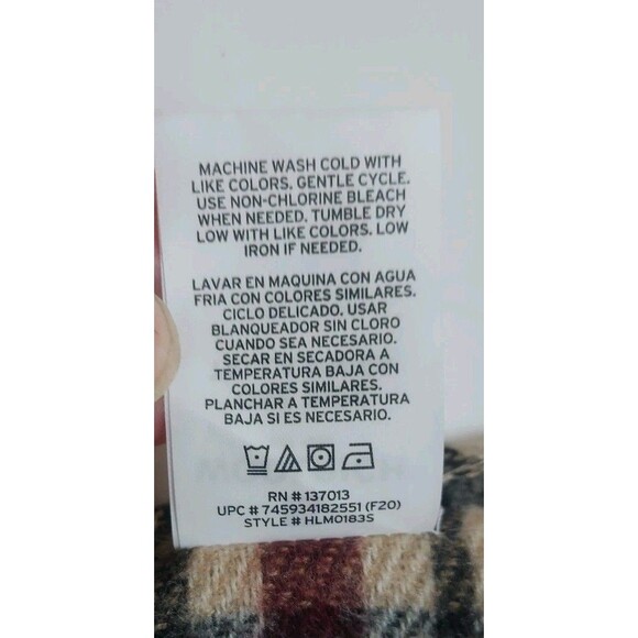 Woolrich Womens Tan Plaid Poncho Open Front Wrap Fringe Shawl Cape One Size - Picture 4 of 5